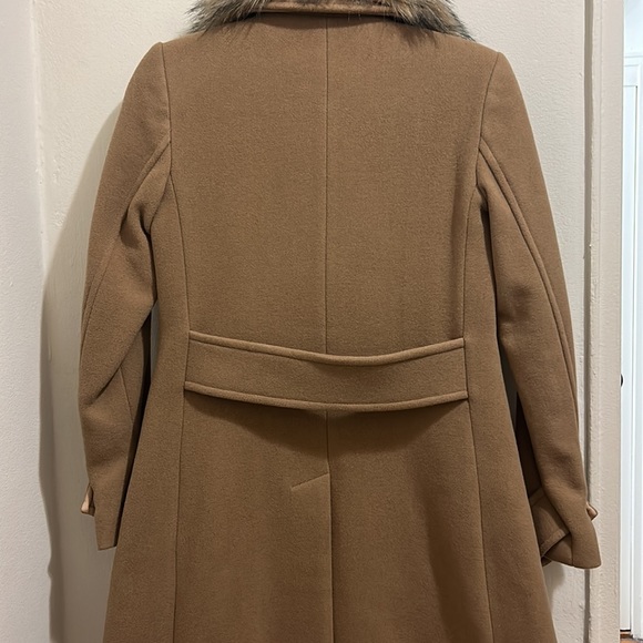 NEW Michael Kors Double Breasted Wool Coat with removable faux fur collar - Picture 7 of 12